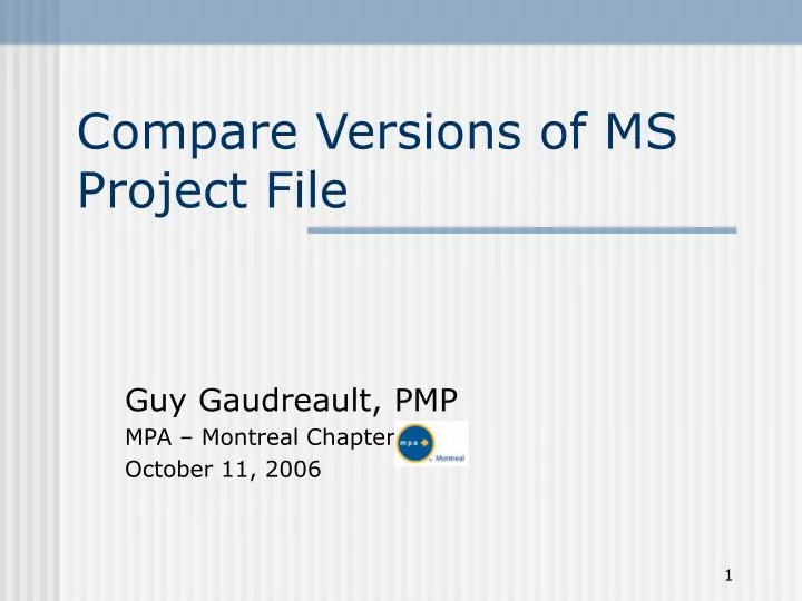compare versions of ms project file