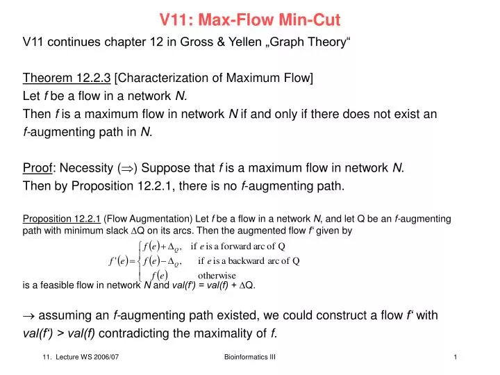 v11 max flow min cut