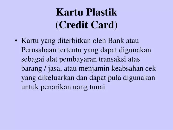kartu plastik credit card