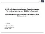 EU Recommendations on Termination Charges Regulation: SBR Juconomy Consulting AG Statement to EU Commission (August 2008 - slide 1