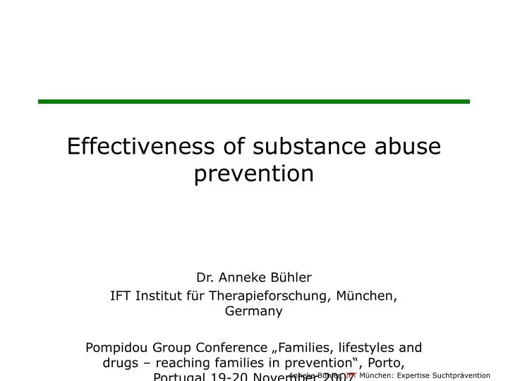 effectiveness of substance abuse prevention