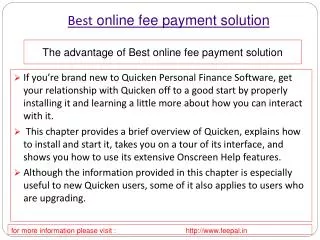 Benefit of using best online fee payment soluion