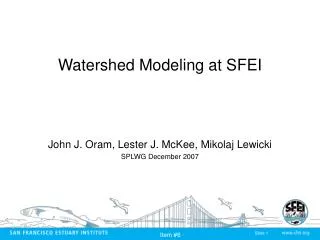 Watershed Modeling at SFEI