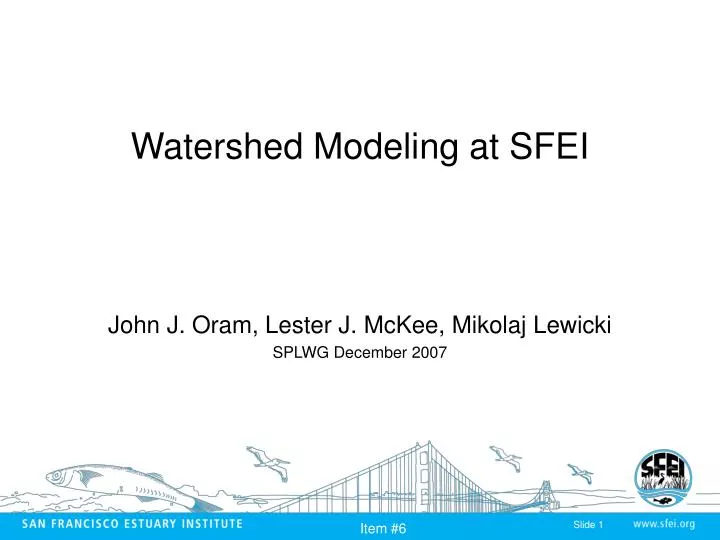 watershed modeling at sfei