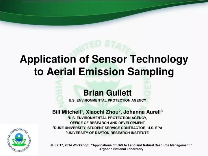 application of sensor technology to aerial emission sampling