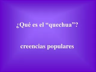 qu es el quechua