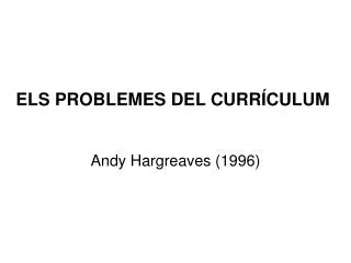 els problemes del curr culum