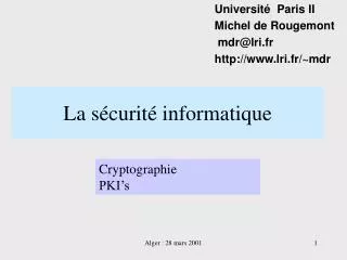 la s curit informatique