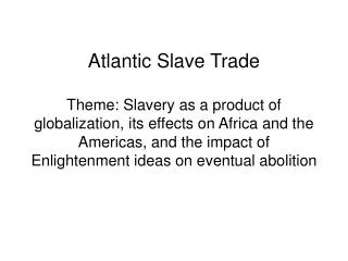 History of African Slavery