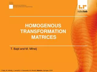 HOMOGENOUS TRANSFORMATION MATRICES