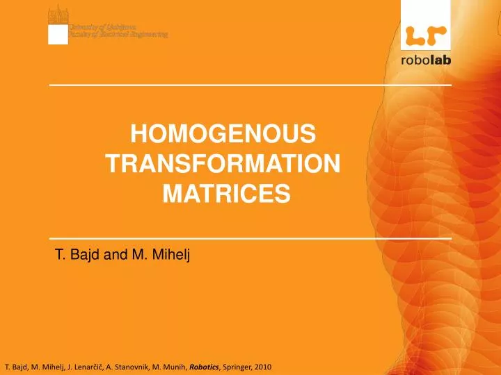homogenous transformation matrices
