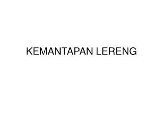 kemantapan lereng