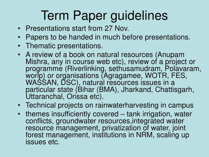 term paper guidelines