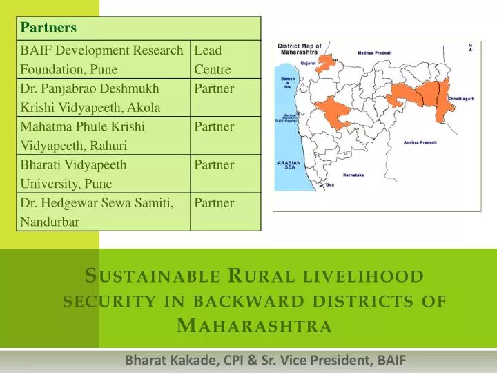 sustainable rural livelihood security in backward districts of maharashtra