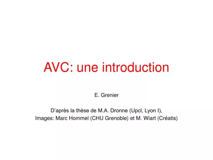 avc une introduction
