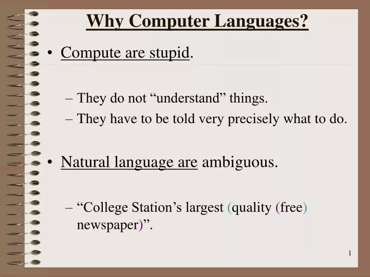 why computer languages