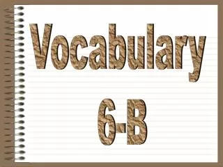 Vocabulary 6-B