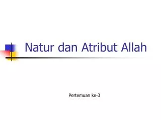 natur dan atribut allah