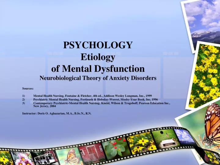 psychology etiology of mental dysfunction neurobiological theory of anxiety disorders