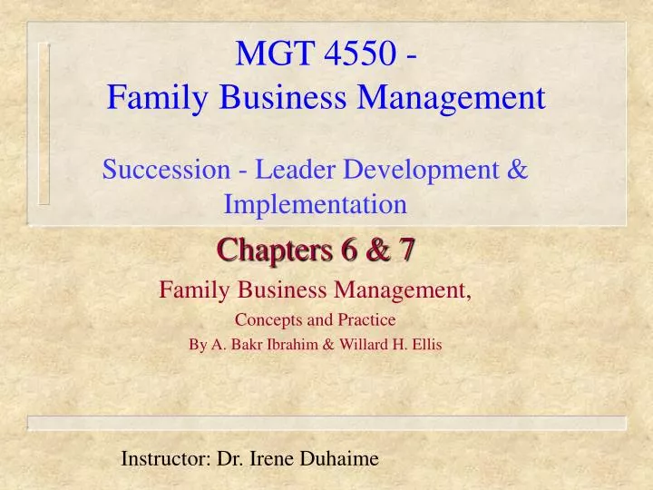 mgt 4550 family business management