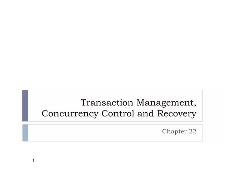 transaction management concurrency control and recovery