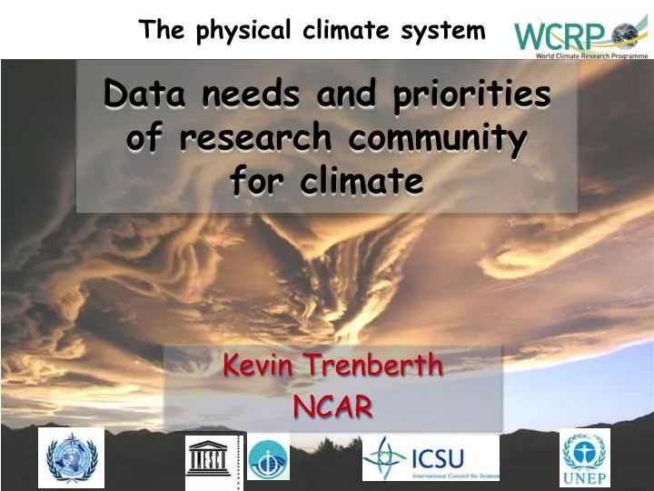 data needs and priorities of research community for climate