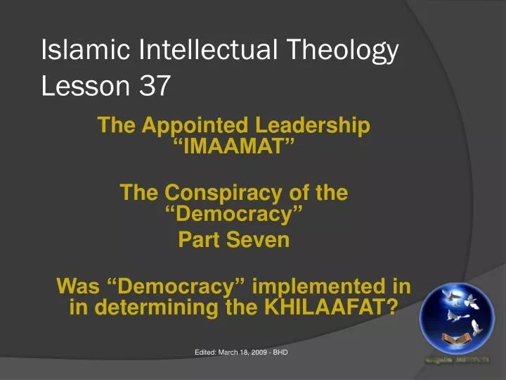 islamic intellectual theology lesson 37
