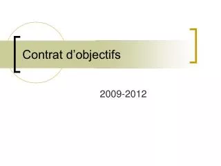 contrat d objectifs
