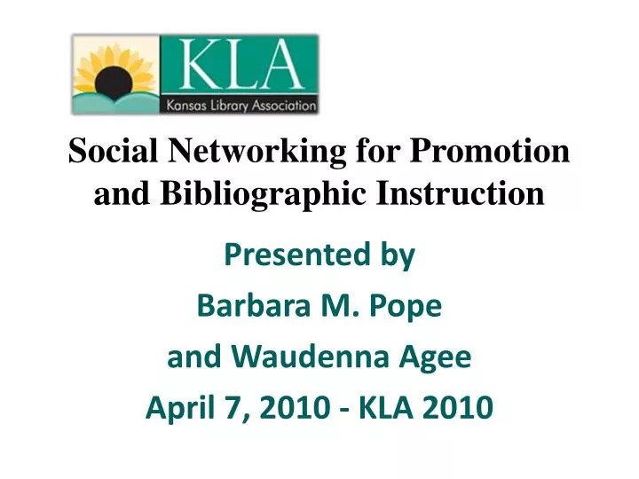 social networking for promotion and bibliographic instruction