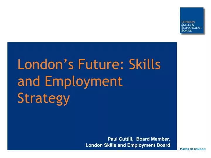 london s future skills and employment strategy