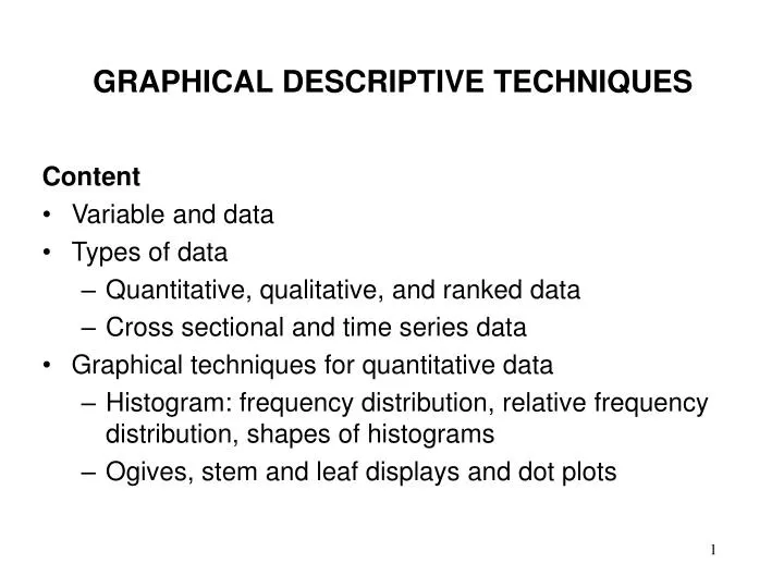 graphical descriptive techniques