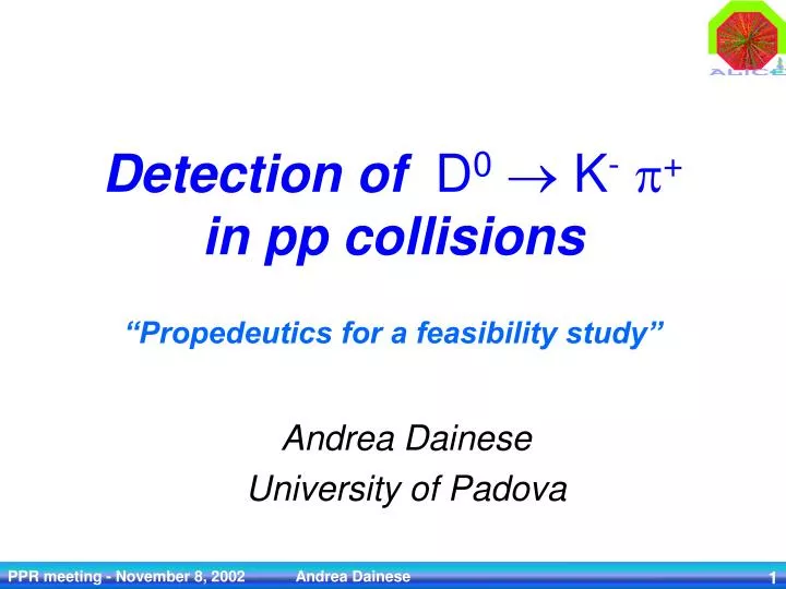 detection of d 0 k p in pp collisions propedeutics for a feasibility study