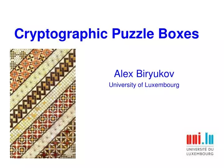cryptographic puzzle boxes