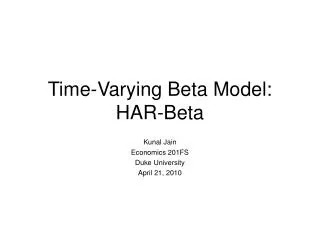 Time-Varying Beta Model: HAR-Beta