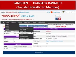PANDUAN : TRANSFER R-WALLET (Transfer R-Wallet to Member)