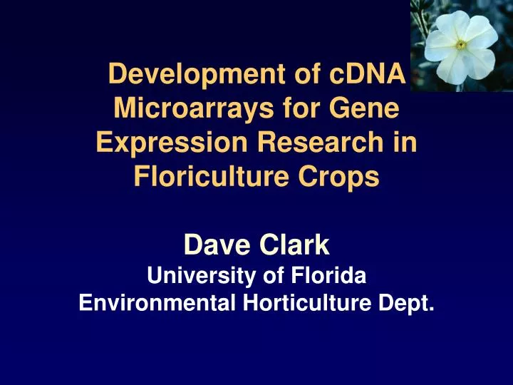 development of cdna microarrays for gene expression research in floriculture crops
