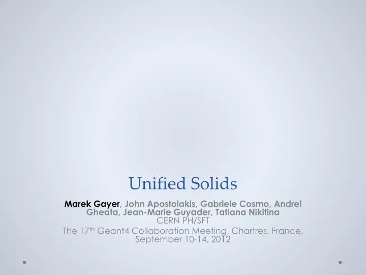 unified solids