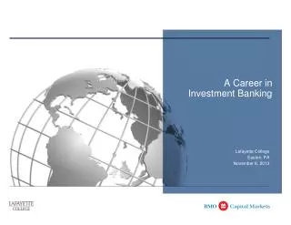 A Career in Investment Banking