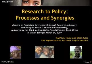 Research to Policy: Processes and Synergies