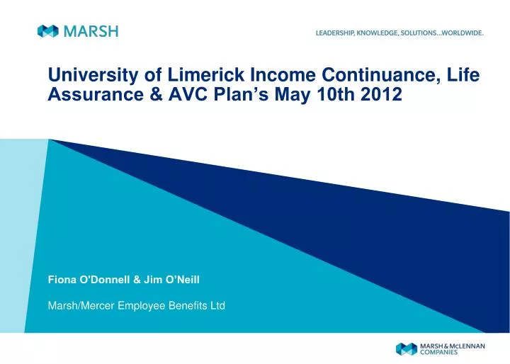 university of limerick income continuance life assurance avc plan s may 10th 2012