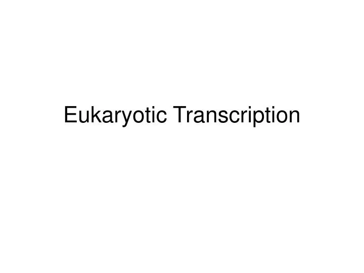 eukaryotic transcription