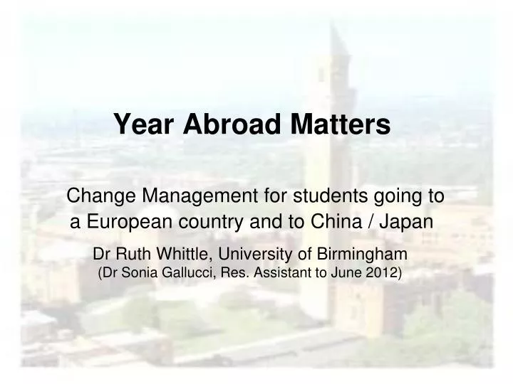 year abroad matters change management for students going to a european country and to china japan