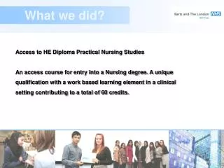 Access to HE Diploma Practical Nursing Studies
