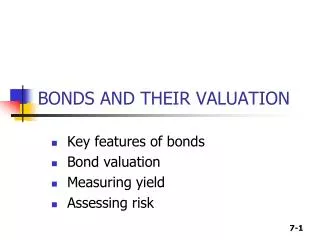 BONDS AND THEIR VALUATION