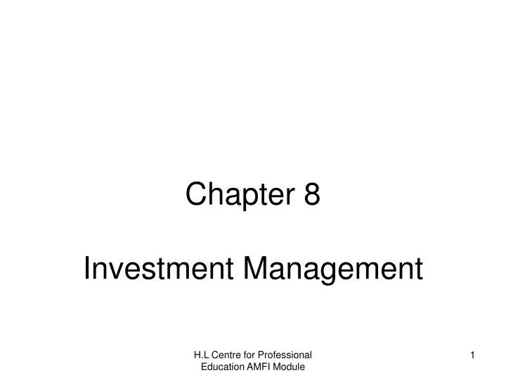 chapter 8 investment management