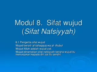 modul 8 sifat wujud sifat nafsiyyah