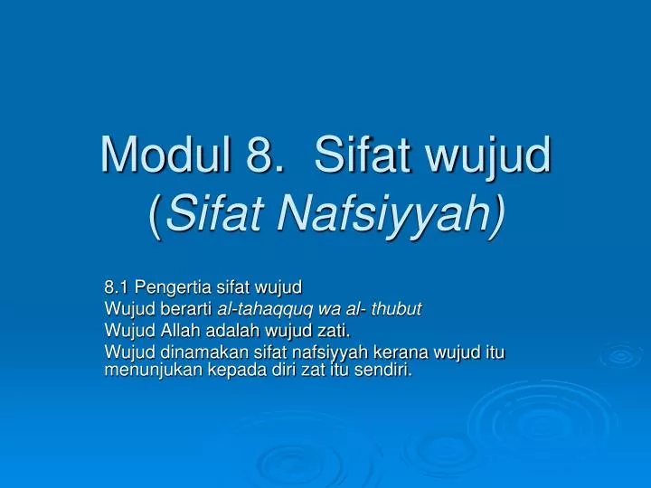 modul 8 sifat wujud sifat nafsiyyah