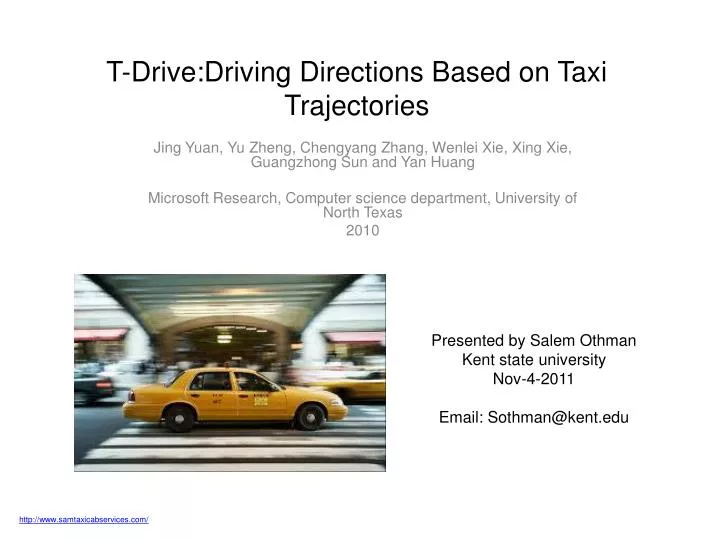 t drive driving directions based on taxi trajectories