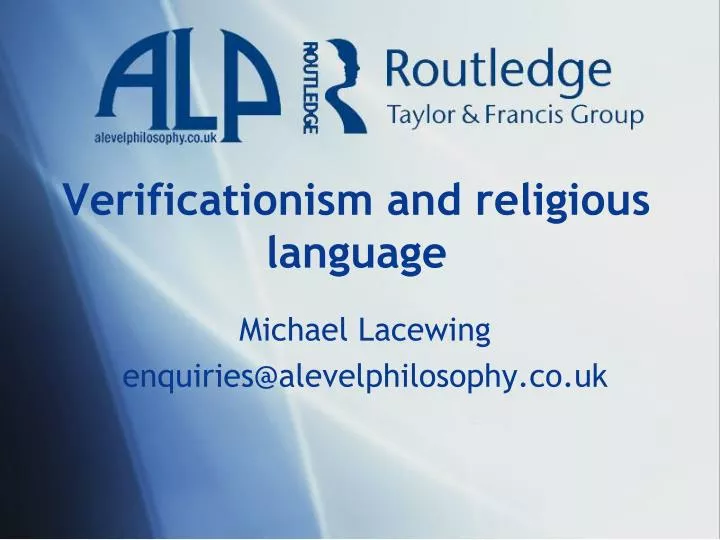 verificationism and religious language