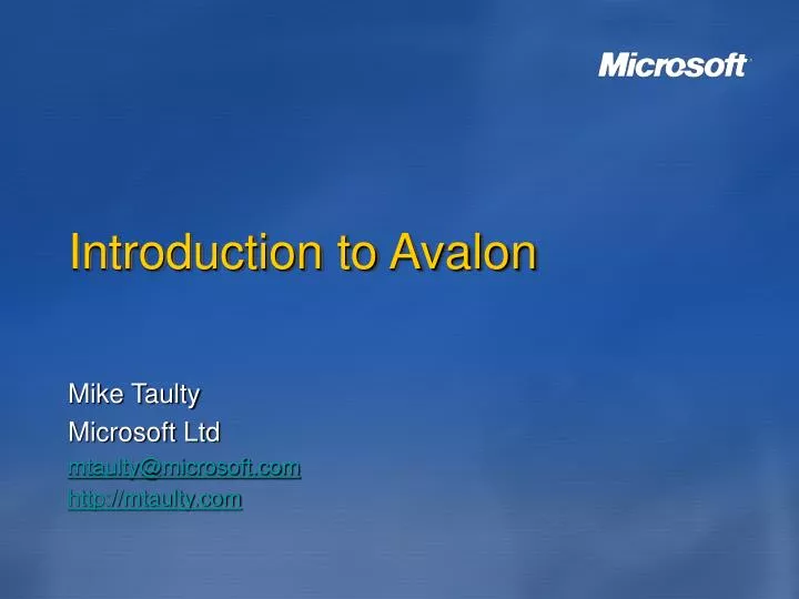 introduction to avalon
